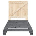 vidaXL Cadru de pat cu tăblie, gri, 90x200 cm, lemn masiv de pin vidaXL Cadru de pat cu tăblie, gri, 90x200 cm, lemn masiv de pin
