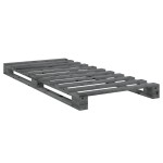 vidaXL Cadru de pat cu tăblie, gri, 90x200 cm, lemn masiv de pin vidaXL Cadru de pat cu tăblie, gri, 90x200 cm, lemn masiv de pin
