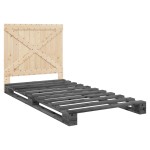 vidaXL Cadru de pat cu tăblie, gri, 100x200 cm, lemn masiv de pin vidaXL Cadru de pat cu tăblie, gri, 100x200 cm, lemn masiv de pin
