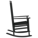 vidaXL Scaune balansoare, șezut curbat, 2 buc., negru, lemn masiv plop vidaXL Scaune balansoare, șezut curbat, 2 buc., negru, lemn masiv plop