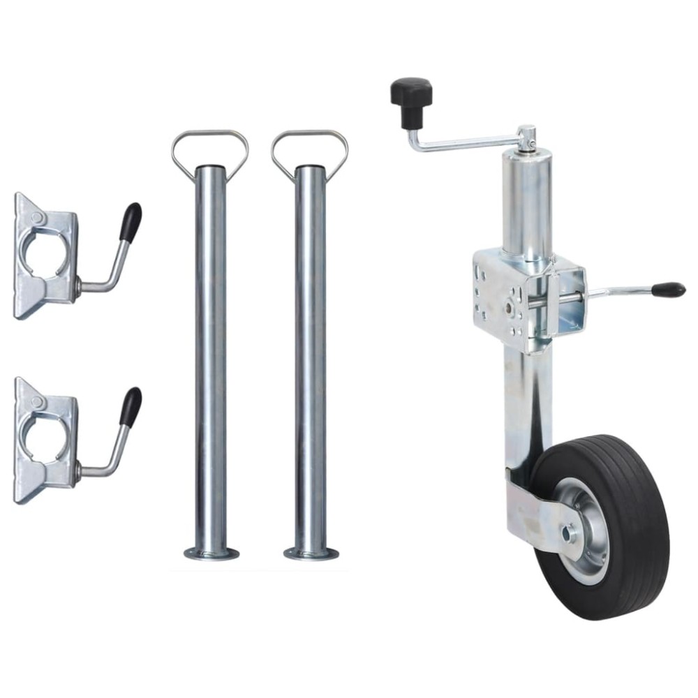 vidaXL Roată manevră remorcă 60 mm 2 tub susținere/3 cleme despicate