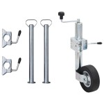 vidaXL Roată manevră remorcă 60 mm 2 tub susținere/3 cleme despicate vidaXL Roată manevră remorcă 60 mm 2 tub susținere/3 cleme despicate