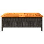 vidaXL Masă de grădină, negru, 70x70x25 cm, poliratan și lemn acacia vidaXL Masă de grădină, negru, 70x70x25 cm, poliratan și lemn acacia