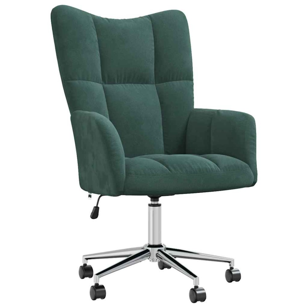 vidaXL Scaun de relaxare, verde închis, catifea