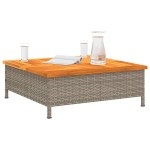 vidaXL Masă de grădină, gri, 70x70x25 cm, poliratan și lemn acacia vidaXL Masă de grădină, gri, 70x70x25 cm, poliratan și lemn acacia
