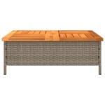vidaXL Masă de grădină, gri, 70x70x25 cm, poliratan și lemn acacia vidaXL Masă de grădină, gri, 70x70x25 cm, poliratan și lemn acacia