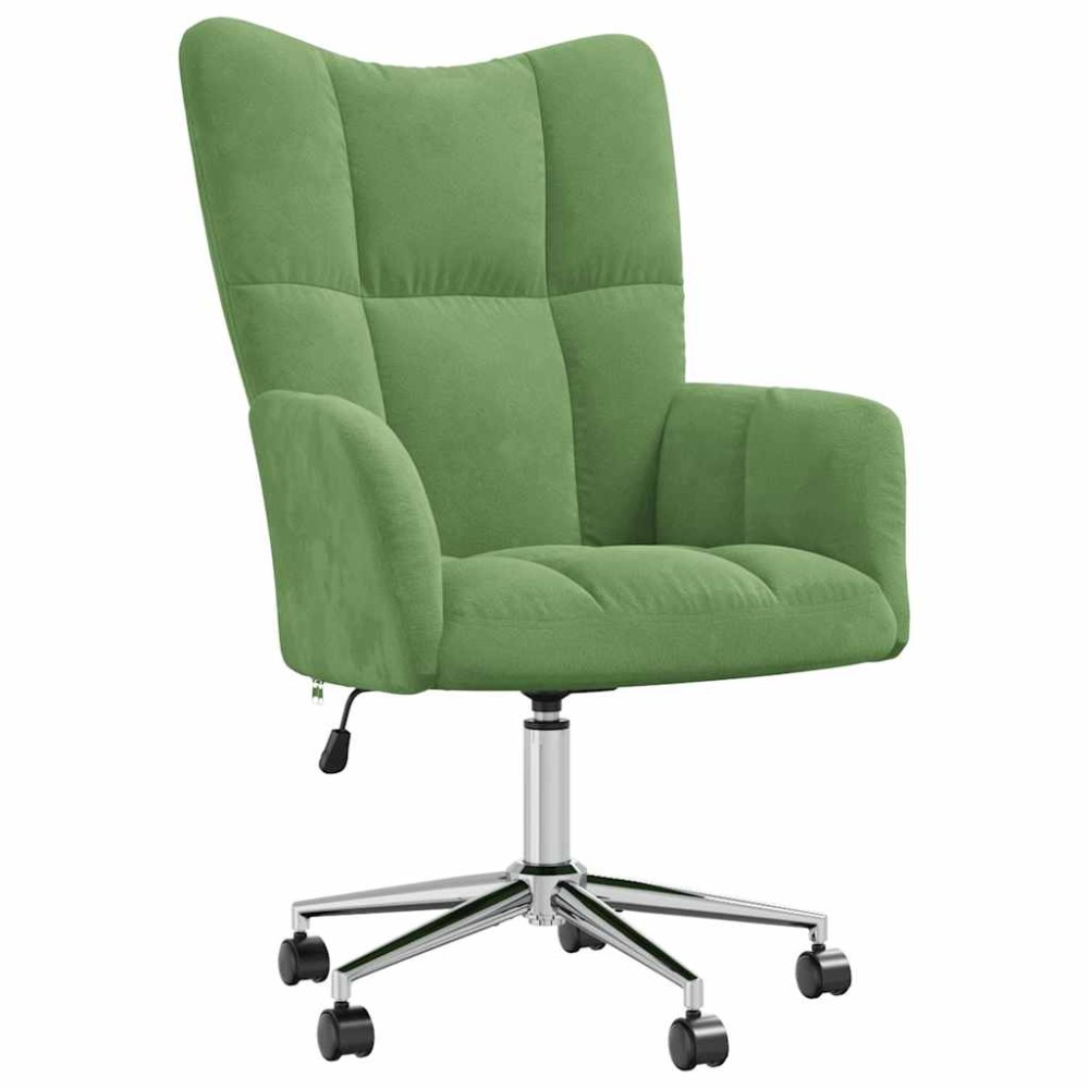vidaXL Scaun de relaxare, verde deschis, catifea