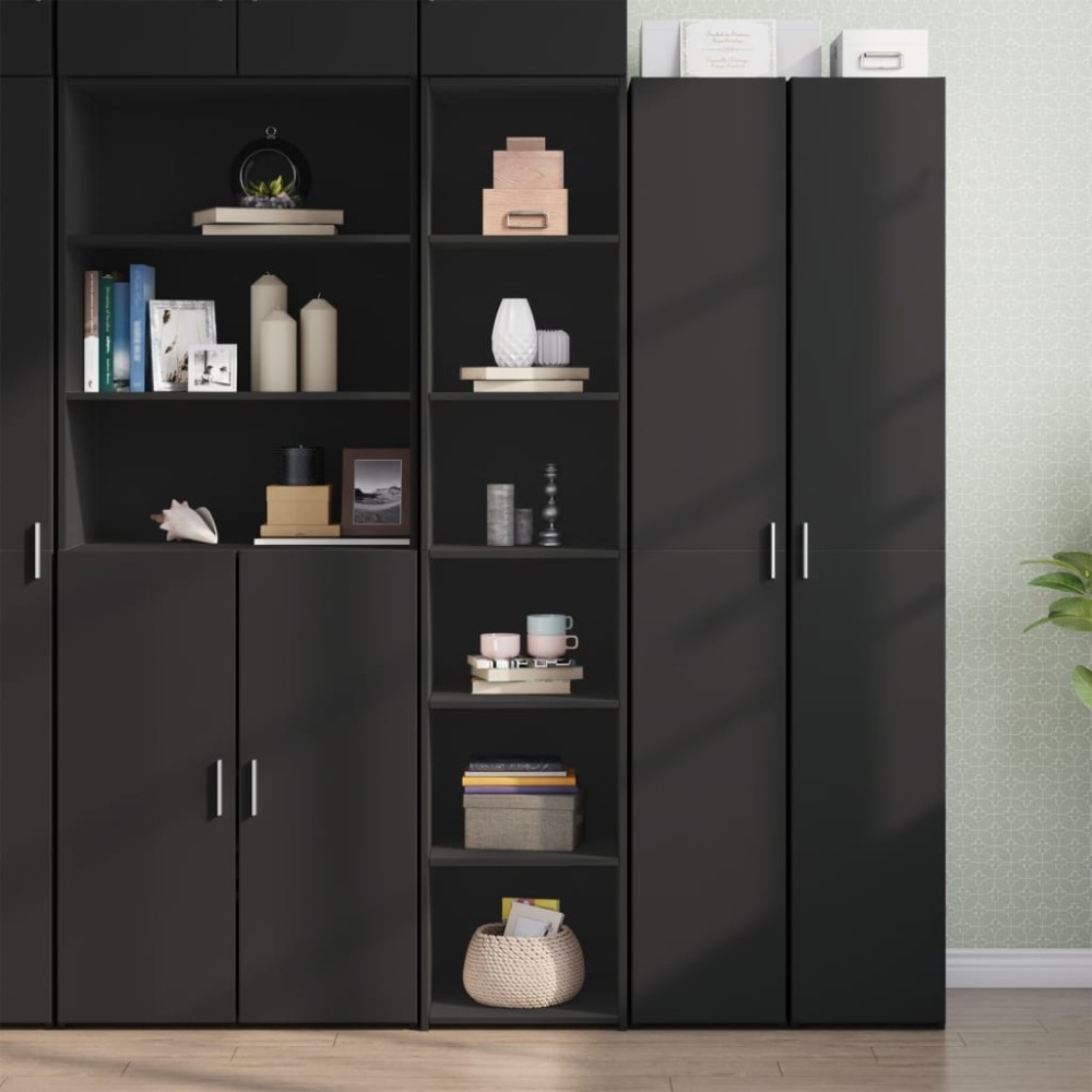 vidaXL Dulap înalt, negru, 40x41x185 cm, lemn prelucrat