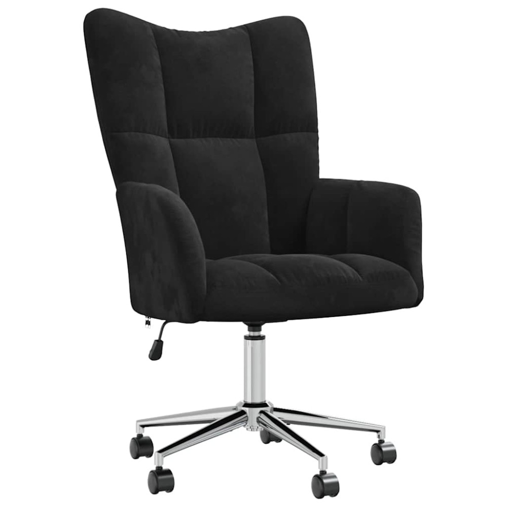 vidaXL Scaun de relaxare, negru, catifea