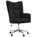 vidaXL Scaun de relaxare, negru, catifea