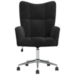 vidaXL Scaun de relaxare, negru, catifea