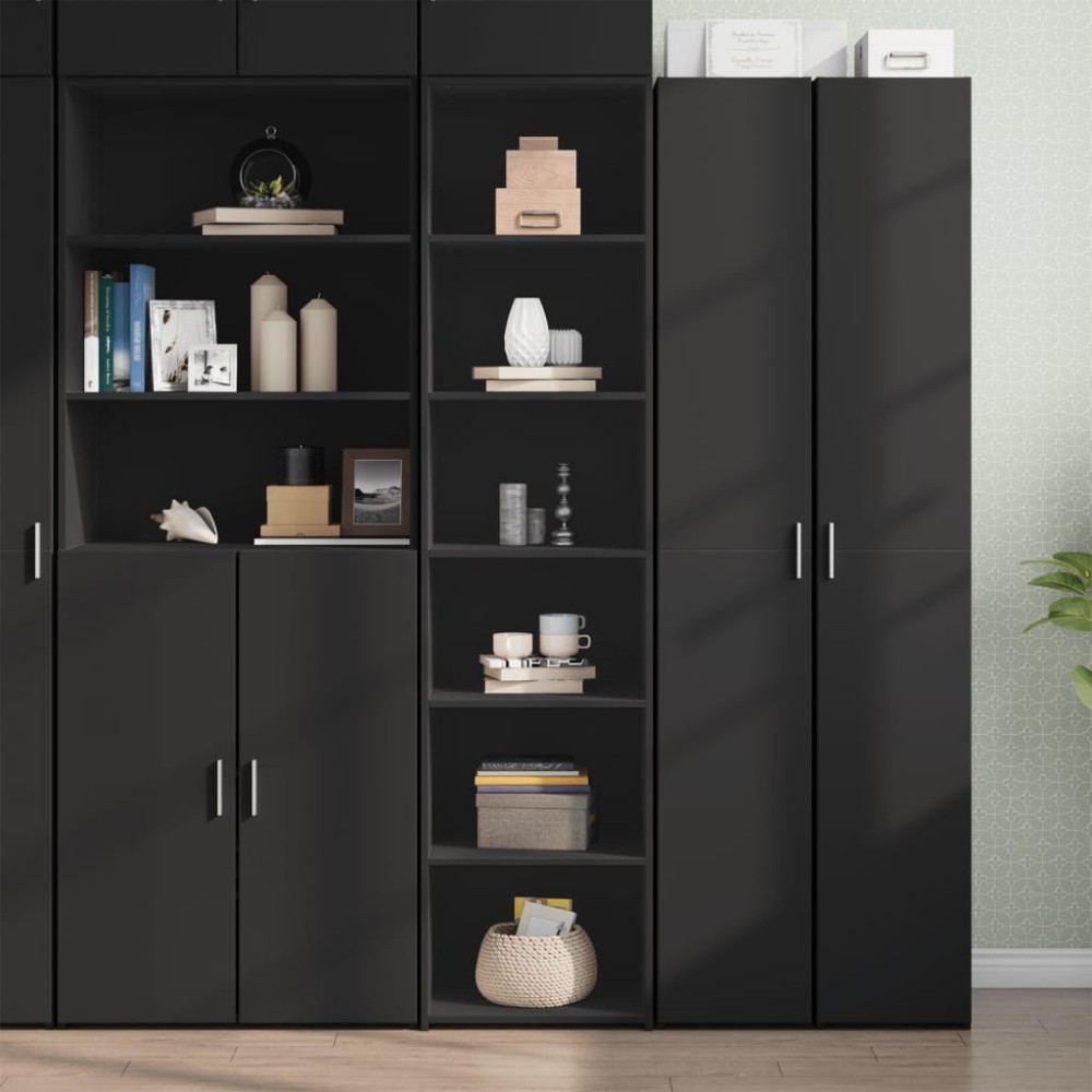 vidaXL Dulap înalt, negru, 45x41x185 cm, lemn prelucrat