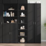 vidaXL Dulap înalt, negru, 45x41x185 cm, lemn prelucrat