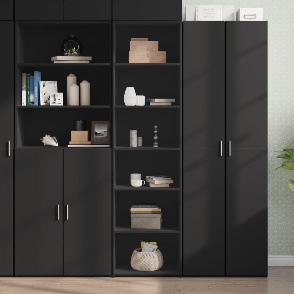 vidaXL Dulap înalt, negru, 50x41x185 cm, lemn prelucrat