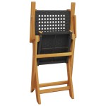 vidaXL Set mobilier grădină, 5 piese, negru, poliratan și lemn masiv vidaXL Set mobilier grădină, 5 piese, negru, poliratan și lemn masiv
