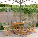 vidaXL Set mobilier grădină, 5 piese, gri, poliratan și lemn masiv vidaXL Set mobilier grădină, 5 piese, gri, poliratan și lemn masiv