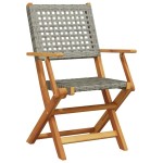 vidaXL Set mobilier grădină, 5 piese, gri, poliratan și lemn masiv vidaXL Set mobilier grădină, 5 piese, gri, poliratan și lemn masiv