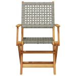 vidaXL Set mobilier grădină, 5 piese, gri, poliratan și lemn masiv vidaXL Set mobilier grădină, 5 piese, gri, poliratan și lemn masiv
