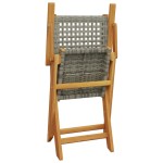 vidaXL Set mobilier grădină, 5 piese, gri, poliratan și lemn masiv vidaXL Set mobilier grădină, 5 piese, gri, poliratan și lemn masiv