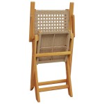 vidaXL Set mobilier de grădină, 5 piese, bej, poliratan și lemn masiv vidaXL Set mobilier de grădină, 5 piese, bej, poliratan și lemn masiv