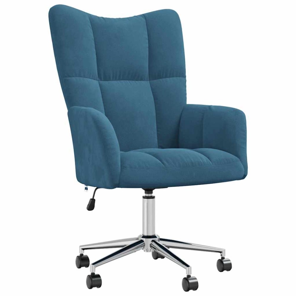 vidaXL Scaun de relaxare, albastru, catifea