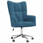 vidaXL Scaun de relaxare, albastru, catifea