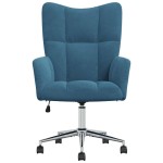 vidaXL Scaun de relaxare, albastru, catifea