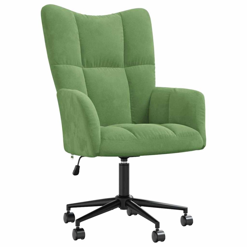 vidaXL Scaun de relaxare, verde deschis, catifea