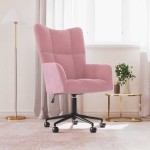 vidaXL Scaun de relaxare, roz, catifea vidaXL Scaun de relaxare, roz, catifea