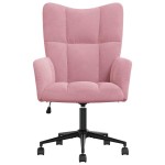 vidaXL Scaun de relaxare, roz, catifea vidaXL Scaun de relaxare, roz, catifea