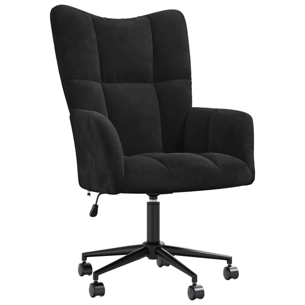 vidaXL Scaun de relaxare, negru, catifea