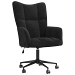vidaXL Scaun de relaxare, negru, catifea vidaXL Scaun de relaxare, negru, catifea