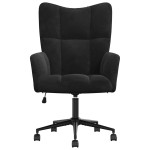 vidaXL Scaun de relaxare, negru, catifea vidaXL Scaun de relaxare, negru, catifea