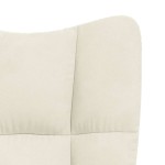 vidaXL Scaun de relaxare, alb crem, catifea
