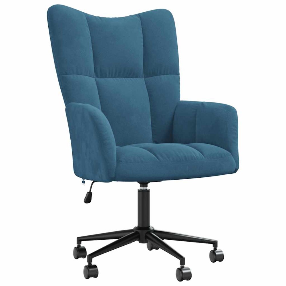 vidaXL Scaun de relaxare, albastru, catifea
