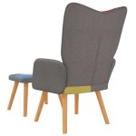 vidaXL Scaun de relaxare cu taburet, textil, petice