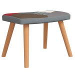 vidaXL Scaun de relaxare cu taburet, textil, petice