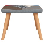 vidaXL Scaun de relaxare cu taburet, textil, petice