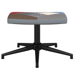 vidaXL Scaun de relaxare cu taburet, textil, petice