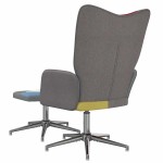 vidaXL Scaun de relaxare cu taburet, textil, petice