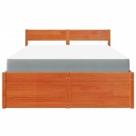 vidaXL Pat cu sertare saltea, maro ceruit, 120x200 cm, lemn masiv pin