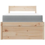 vidaXL Pat cu sertare și saltea, 90x190 cm, lemn masiv pin vidaXL Pat cu sertare și saltea, 90x190 cm, lemn masiv pin