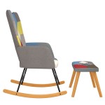 vidaXL Scaun balansoar cu taburet, mozaic, material textil vidaXL Scaun balansoar cu taburet, mozaic, material textil
