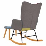 vidaXL Scaun balansoar cu taburet, mozaic, material textil vidaXL Scaun balansoar cu taburet, mozaic, material textil