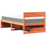 vidaXL Pat cu sertare saltea, maro ceruit, 90x190 cm, lemn masiv pin