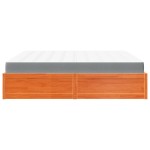 vidaXL Pat cu saltea, maro ceruit, 200x200 cm, lemn masiv pin vidaXL Pat cu saltea, maro ceruit, 200x200 cm, lemn masiv pin