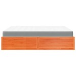 vidaXL Pat cu saltea, maro ceruit, 180x200 cm, lemn masiv pin vidaXL Pat cu saltea, maro ceruit, 180x200 cm, lemn masiv pin