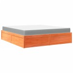vidaXL Pat cu saltea, maro ceruit, 180x200 cm, lemn masiv pin vidaXL Pat cu saltea, maro ceruit, 180x200 cm, lemn masiv pin