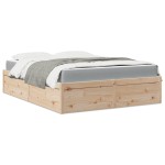 vidaXL Pat cu saltea, 160x200 cm, lemn masiv pin vidaXL Pat cu saltea, 160x200 cm, lemn masiv pin
