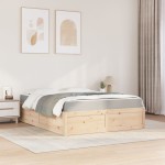 vidaXL Pat cu saltea, 160x200 cm, lemn masiv pin vidaXL Pat cu saltea, 160x200 cm, lemn masiv pin